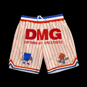 DMG Cream/Red Retro Hoop Shorts